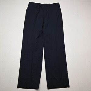 Pronto Uomo 30x30 Blue 100% Wool Flat Front Suit Trouser Dress Mens Pants